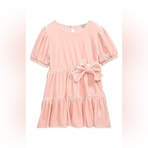 NWT Habitual Girl Kids' Smocked Tiered Velour Dress in Pink